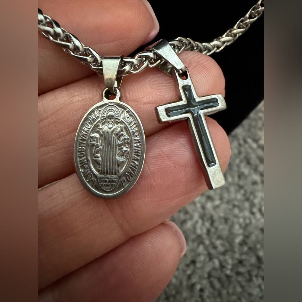 Saint Benedict with cross pendant. NWT